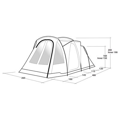 Outwell Tunneltent Springwood 4SG 4-persoons 2-kamers blauw