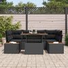 vidaXL Tuin Sofa Set met opslag 7 pcs Zwart Poly riet