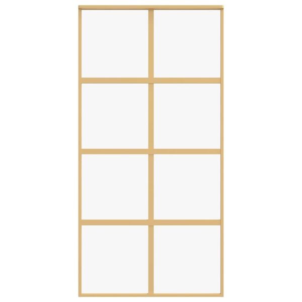 vidaXL Schuifdeur 102,5x205 cm helder ESG-glas en aluminium goudkleur