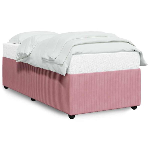 vidaXL Bedframe fluweel roze 100x200 cm