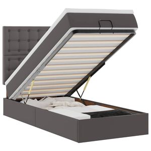 vidaXL Ottomaanse bed met matras 80x200cm kunstleer grijs