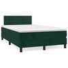 vidaXL Boxspring met matras en LED fluweel donkergroen 120x190 cm
