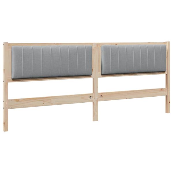 vidaXL Gestoffeerd hoofdbord Bruin 200 cm Massief grenenhout