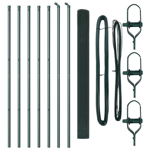 vidaXL Afrasteringspaal Groen 10 x 1,6 m (12 x 12 mm gaas)