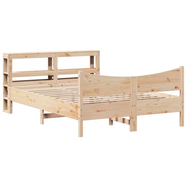 vidaXL Bedframe met hoofdbord massief grenenhout 160x200 cm