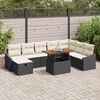 vidaXL Tuin Sofa Set met kussen met opslag 9 pcs Zwart Poly riet