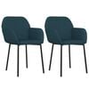 vidaXL Eetkamerstoelen 2 st fluweel blauw