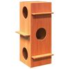 vidaXL Kattenhuis 43x43x90 cm massief grenenhout wasbruin