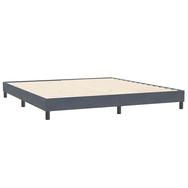vidaXL Boxspringbed zonder matras 200x210 cm fluweel donkergrijs