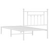 vidaXL Bedframe met hoofdbord metaal wit 90x190 cm