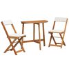 vidaXL Bistroset met kussen 3 pcs Olie naturel Massief Acaciahout