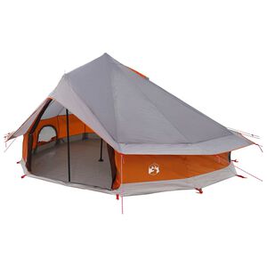 vidaXL Tipi Tent 18-persoons Grijs en Oranje Polyester en staal