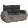 vidaXL Tuin Sofa Set met kussen met opslag 8 pcs Grijs poly rattan