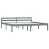 vidaXL Bedframe met 4 lades massief grenenhout grijs 180x200 cm