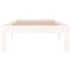vidaXL Bedframe massief hout wit 75x190 cm