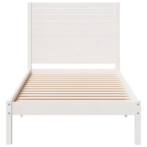 vidaXL Bedframe extra lang zonder matras massief hout wit 90x220 cm
