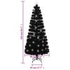 vidaXL Kerstboom met LED-sneeuwvlokken 210 cm glasvezel zwart