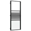 vidaXL Glazen deur 83 x 3,5 x 201,5 cm Aluminium Zwart