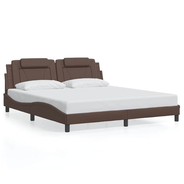 vidaXL Bedframe "Viana" zonder matras kunstleer bruin 180x200 cm