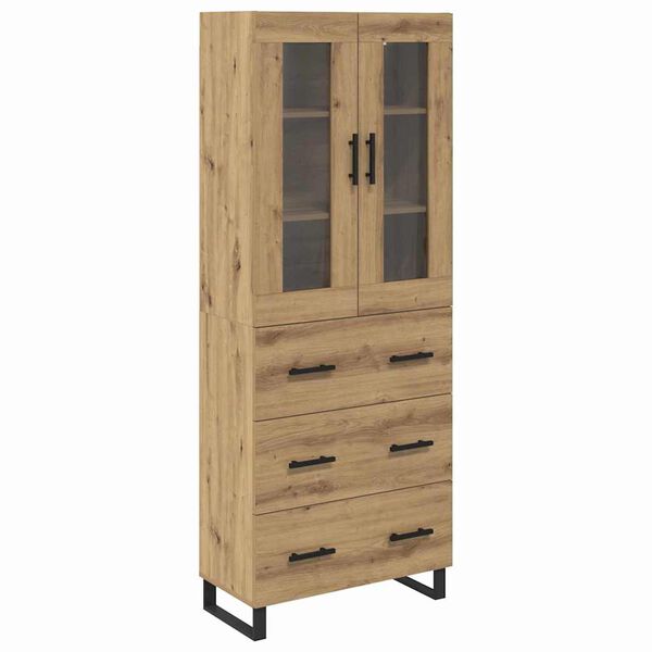 vidaXL Hoge kast met lade 2 pcs Artisan Eiken Bewerkt hout