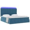 vidaXL Bed met LED-striplichten Donkerblauw 180 x 200 cm Fluweel