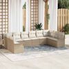 vidaXL Tuin Sofa Set met opslag 10 pcs Beige poly rattan