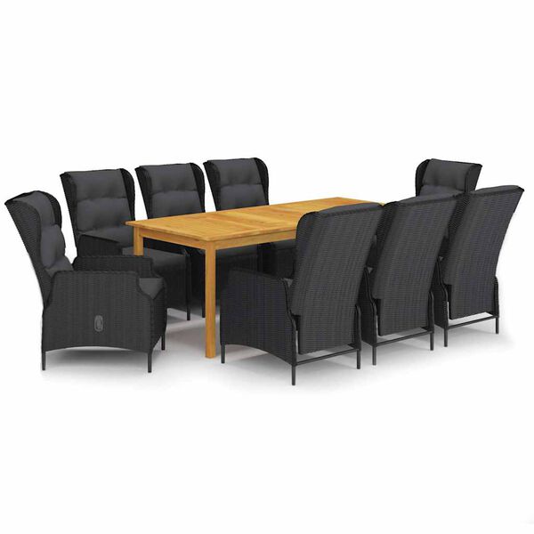 vidaXL 9-delige Tuinset donkergrijs