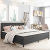 vidaXL Boxspringframe stof grijs 200x200 cm