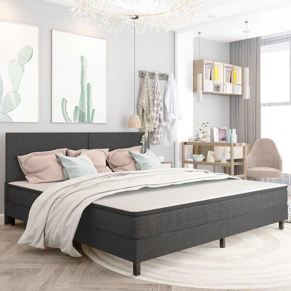 vidaXL Boxspringframe stof grijs 200x200 cm