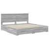 vidaXL Bedframe met hoofdeinde Grijs Sonoma 200 x 200 cm Bewerkt hout
