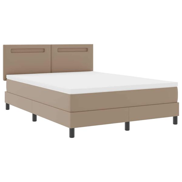 vidaXL Boxspringbed met matras Cappuccino 140 x 190 cm Kunstleer