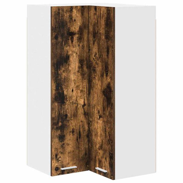 vidaXL Hangkast Gerookte Eik en Wit 57 x 57 x 100 cm Bewerkt hout