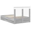 vidaXL Bedframe met lade Grijs Sonoma 120 x 190 cm Ingenieurshout