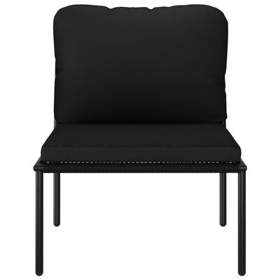 vidaXL 8-delige Loungeset met kussens PVC zwart