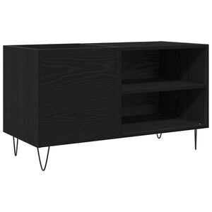 vidaXL Platenkast Zwart Eiken 85 x 38 x 48 cm Bewerkt hout