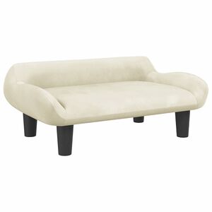 vidaXL Hondenmand 70x40x24 cm fluweel cr&egrave;mekleurig