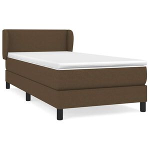vidaXL Boxspring met matras stof donkerbruin 80x200 cm
