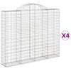 vidaXL Schanskorven 4 st gewelfd 200x30x160/180 cm ijzer