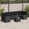 vidaXL Tuin Sofa Set met kussen 8 pcs Zwart Poly rattan, staal en glas