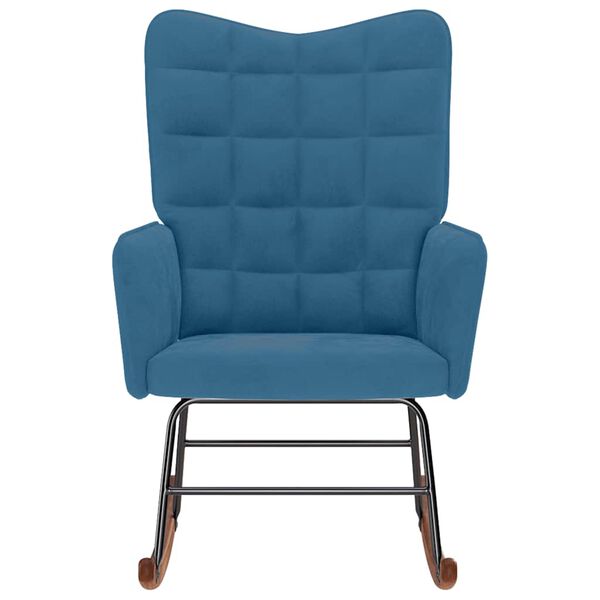 vidaXL Schommelstoel fluweel blauw