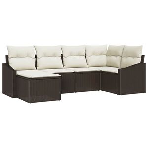 vidaXL Tuin Eetset 6 st Bruin en Cr&egrave;me