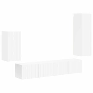 vidaXL Tv-meubelset Wandgemonteerd 4 pcs Wit Bewerkt hout