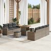 vidaXL Tuin Sofa Set 10 pcs Grijs poly rattan