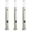 vidaXL Bolderverlichting met sensor en stopcontact 3 stuks 80 cm roestvrij staal IP44