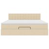vidaXL Ottoman bed met matras en LED's 160x200cm stof crèmekleurig