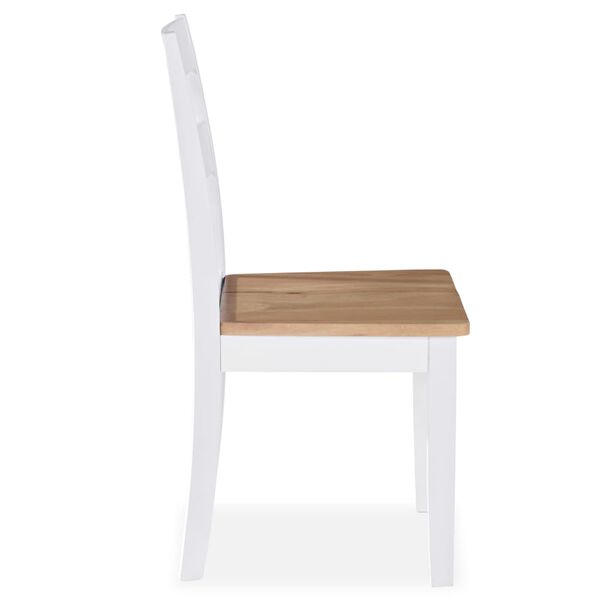 vidaXL Eetkamerstoelen 6 st massief rubberwood wit