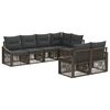 vidaXL Tuinbankenset 7 st 7-Aantal zitplaatsen Grijs poly rattan