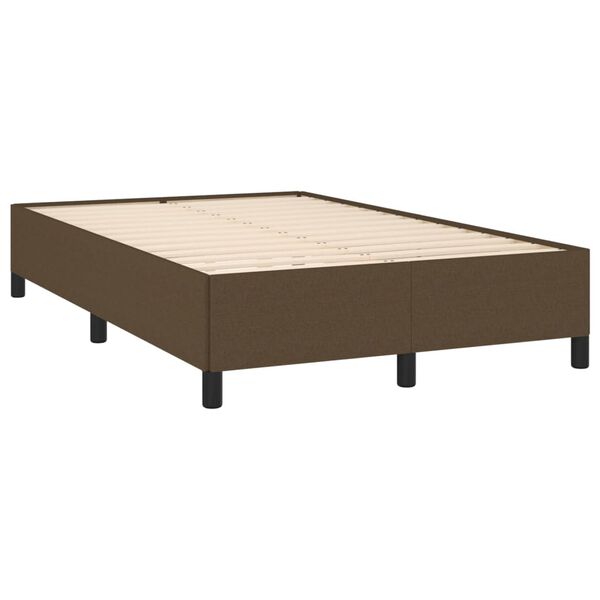 vidaXL Boxspring met matras stof donkerbruin 120x190 cm
