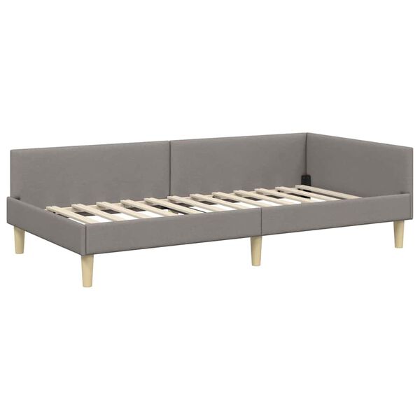 vidaXL Hoekbedframe met hoofdeinde Taupe 100 x 200 cm Stof