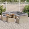vidaXL Tuin Sofa Set met opslag 9 pcs Beige Poly riet